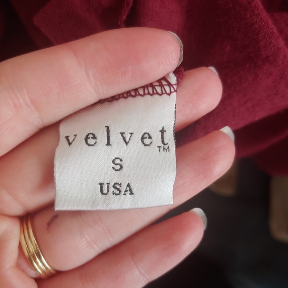 Velvet Long Sleeve Twist Front Blouse - Picture 6 of 6